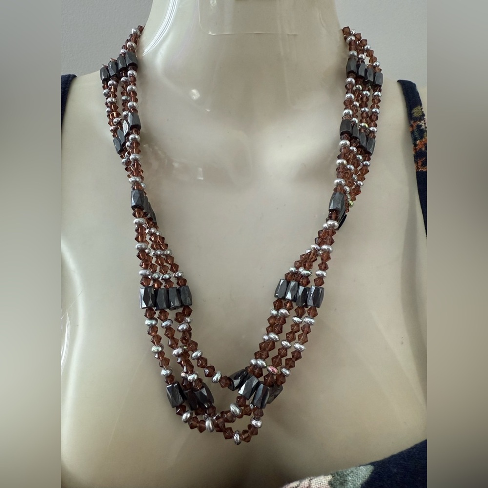 Elegant Magnetic Multi-Strand Necklace